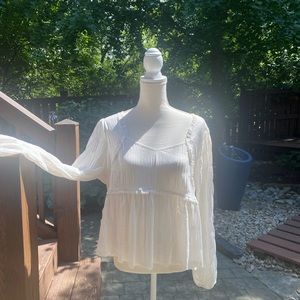 Bohemian off-white peasant top.